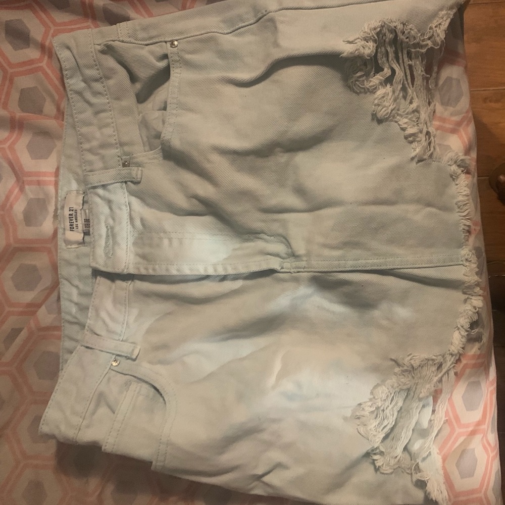 Distressed tie dye forever 21 jean skirt